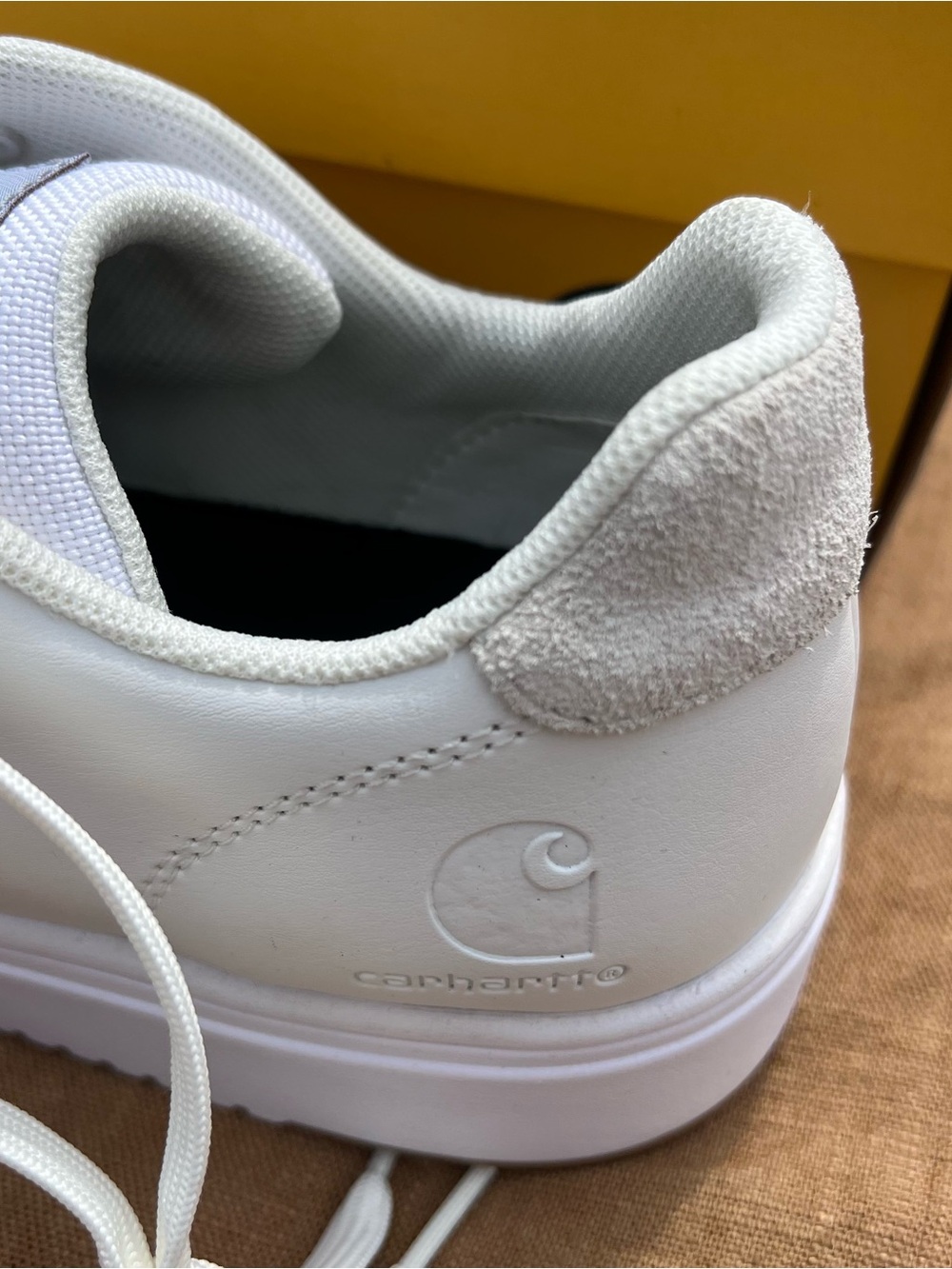 NWOT Carhartt White Detroit Leather Sneakers Streetwear Utility Size 10 - Picture 4 of 10